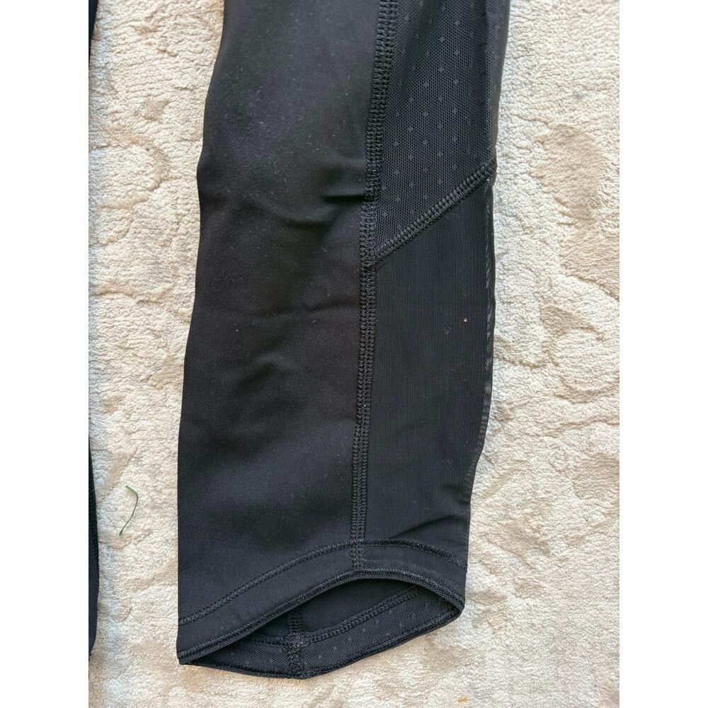 Lululemon Women's High Waisted Mesh Panel Leggings Black Size 6 Hidden Pocket - Picture 7 of 7